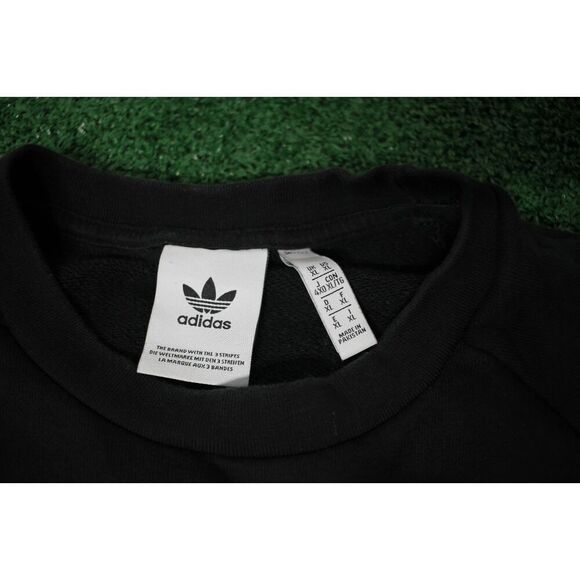 Adidas Trefoil Logo Black Sweatshirt XL Pullover Crewneck Vintage Style - Picture 4 of 7